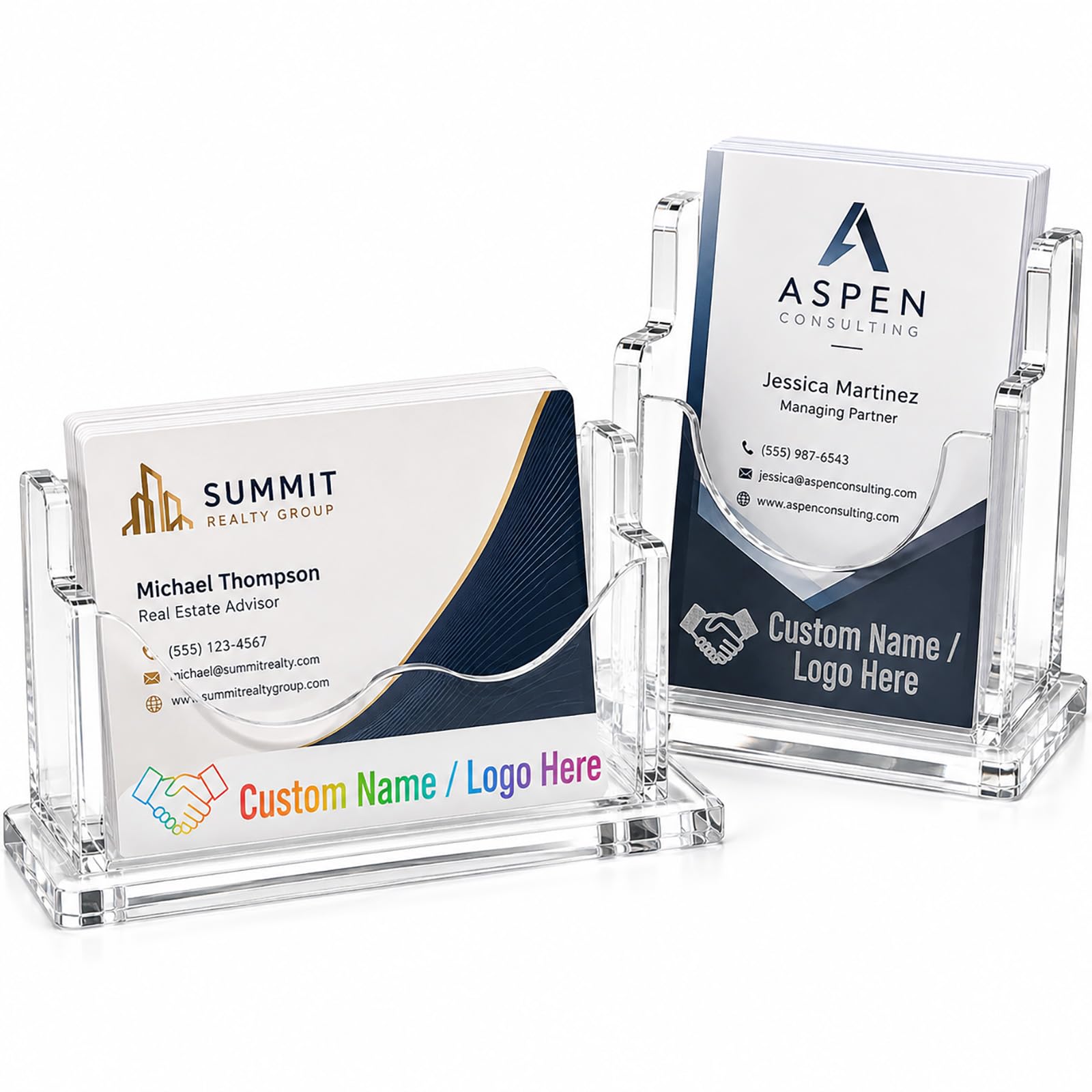 Custom Business Cards Holder for Desk, Business Card Display for Men Women