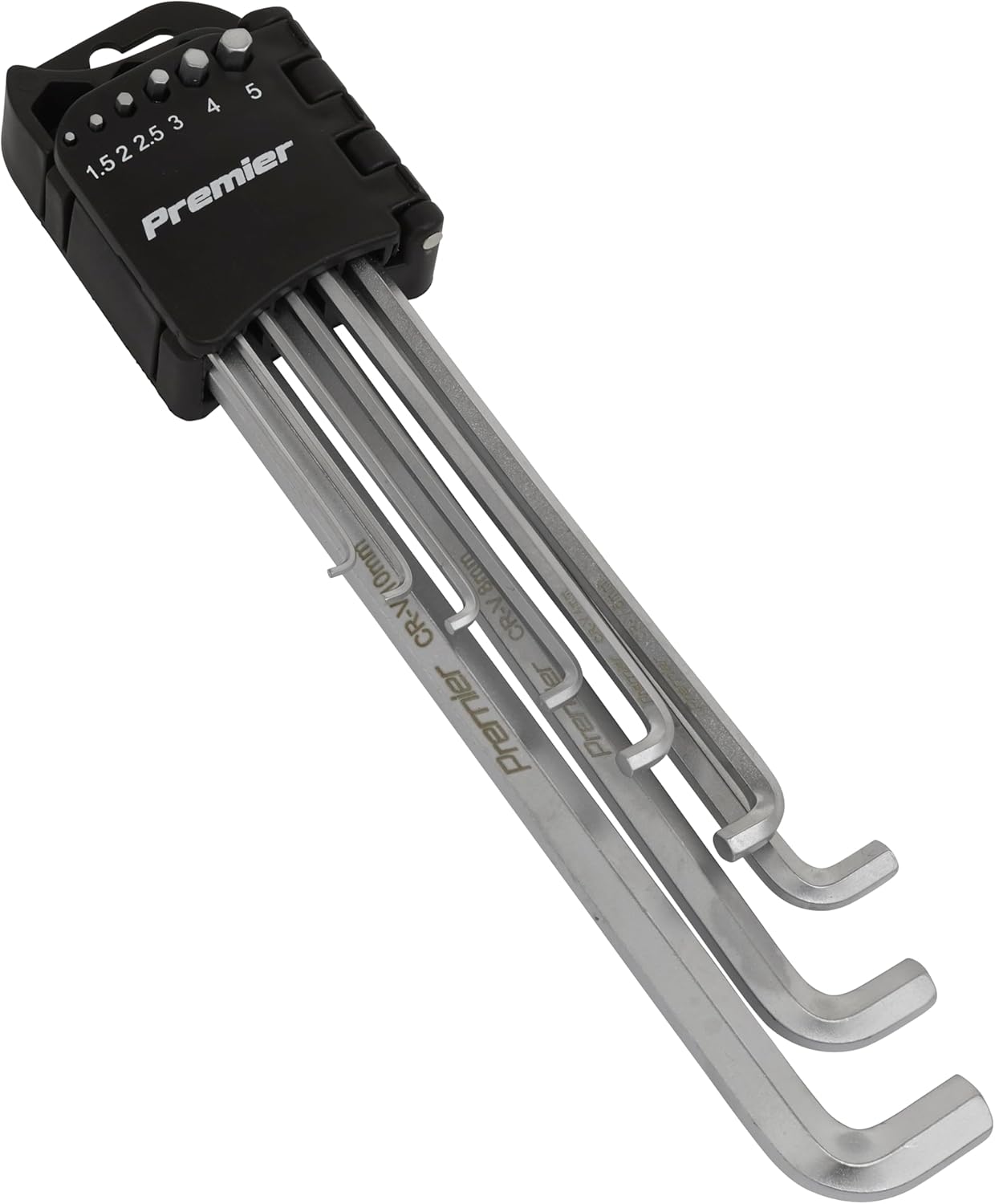 Sealey AK7174 9 Piece Stubby Element Extra-Long Hex Key Set - Metric, Silver