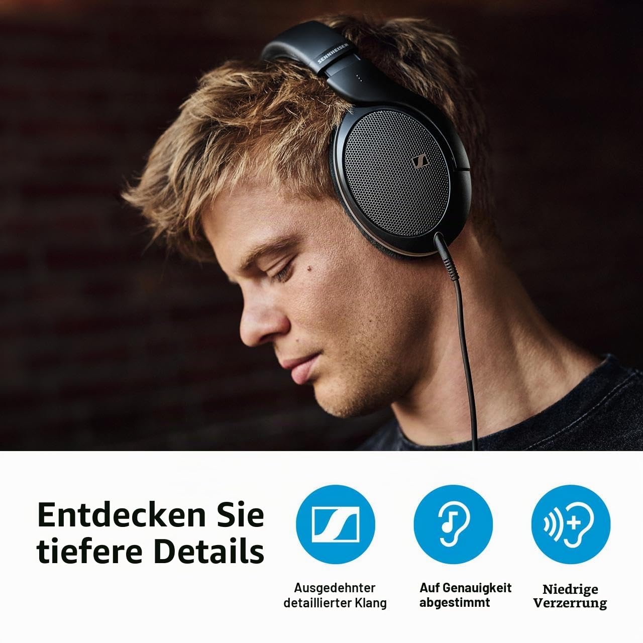 Sennheiser HD 550 Audiophile Kopfhörer mit offener Rückseite, leichtes Design, erstklassiger Klang mit verbesserten Bässen und Höhen, für Gaming und Remote-Arbeit, kompatibel mit 3,5-mm- und 6,35