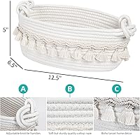 Vista 2 de Cesta pequeña para regalos vacía, cesta de almacenamiento tejida linda para papel higiénico, cesta de regalo decorativa vacía para llenar para baby