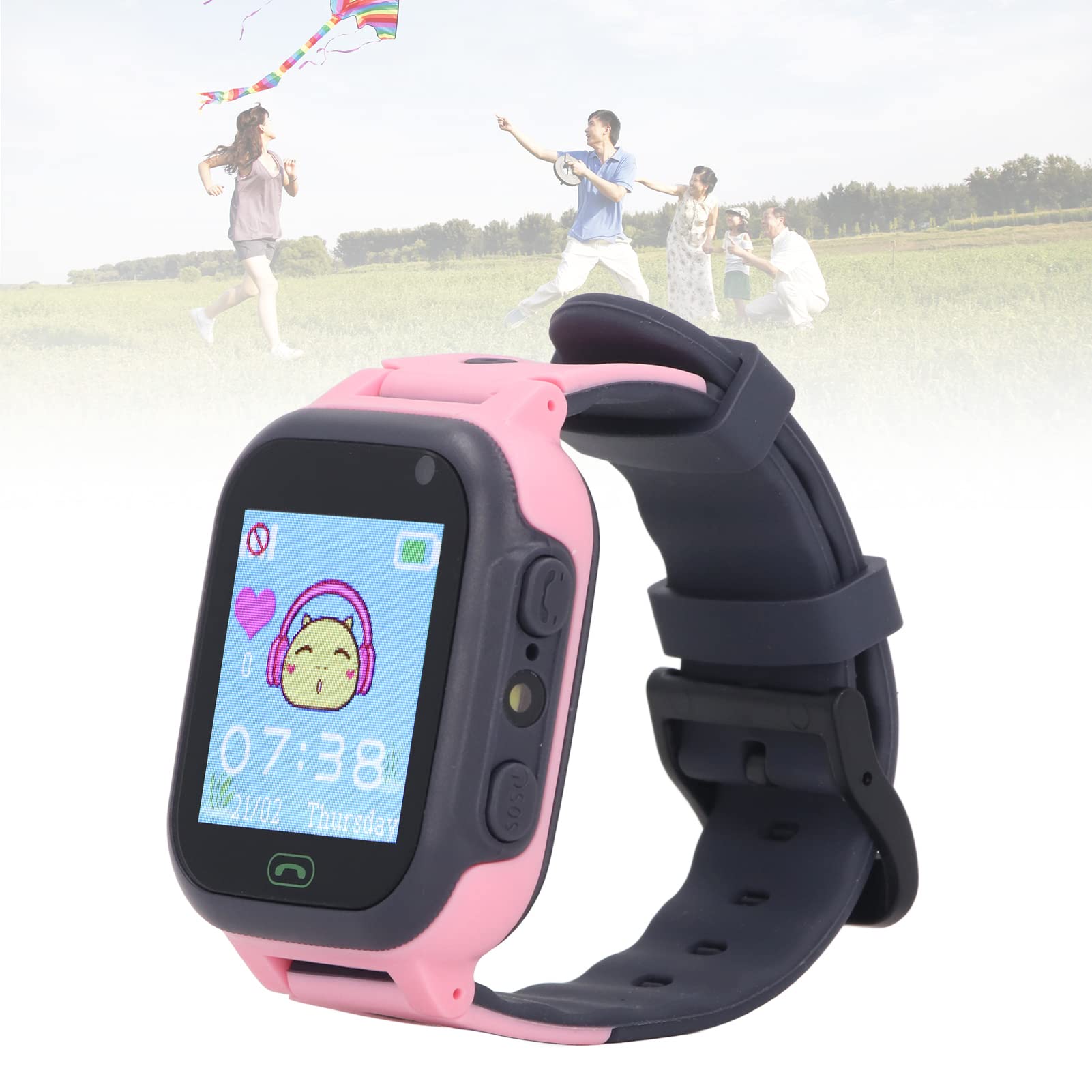 Qcwwy Enfants Montre Intelligente Téléphone Lecteur de Musique Garçons Filles Smartwatch (Rose)