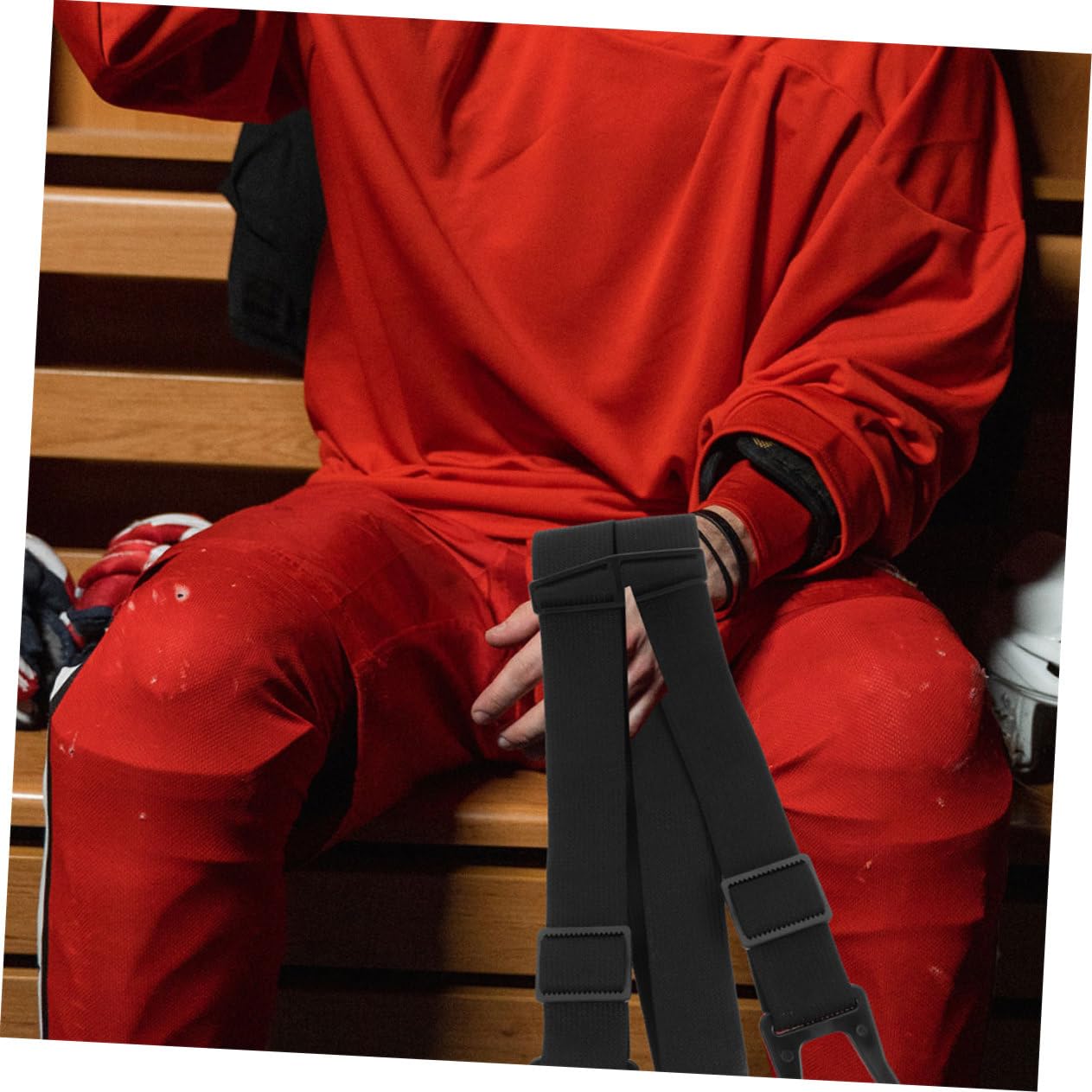 GARVALON Sospensorio Regolabile per Pantaloni Protettivi Hockey Cintura Anti-scivolo per Materiale Resistente e Stabile per Allenamento e Partite di Hockey su Ghiaccio