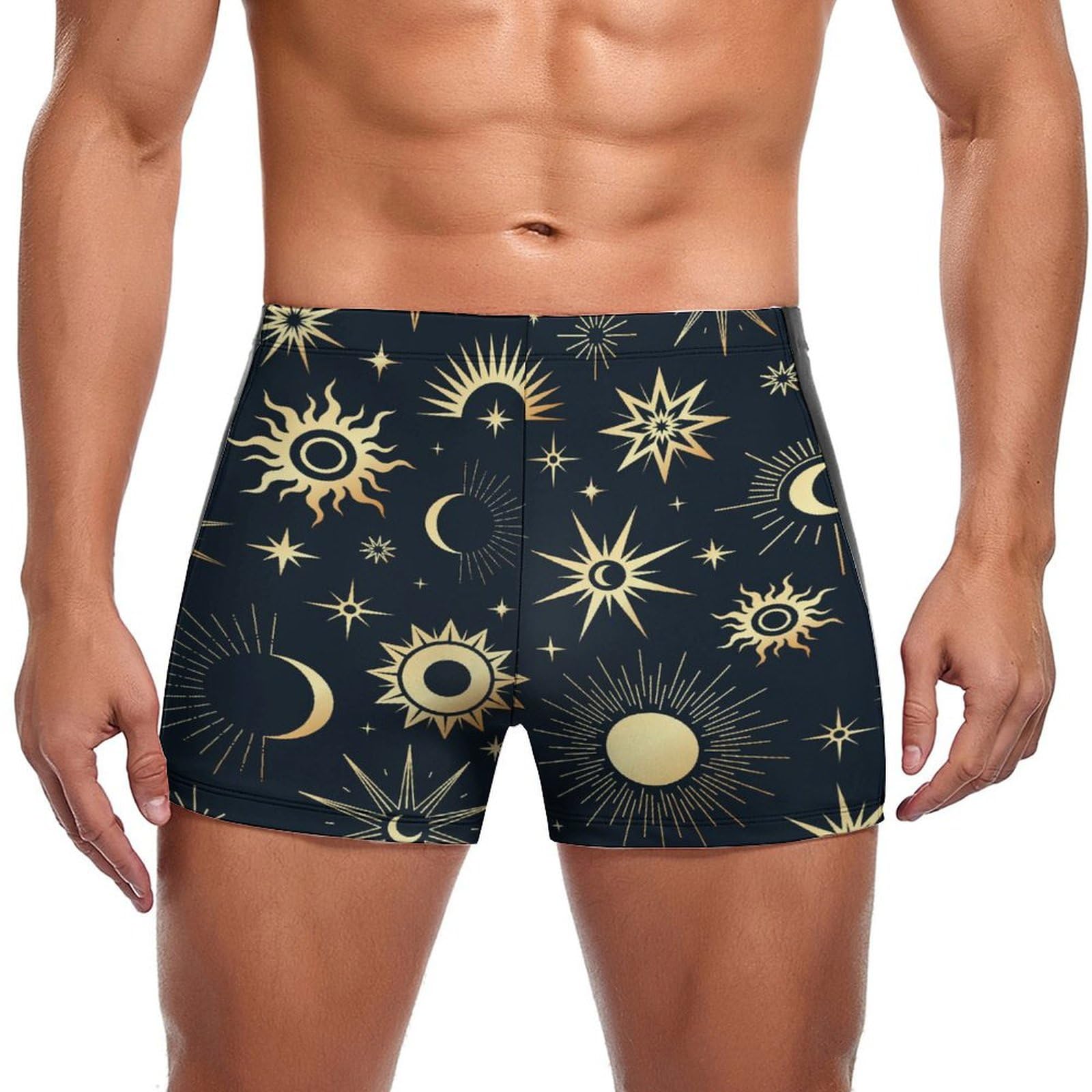 Short de bain homme étoiles lune soleil à séchage rapide - 7
