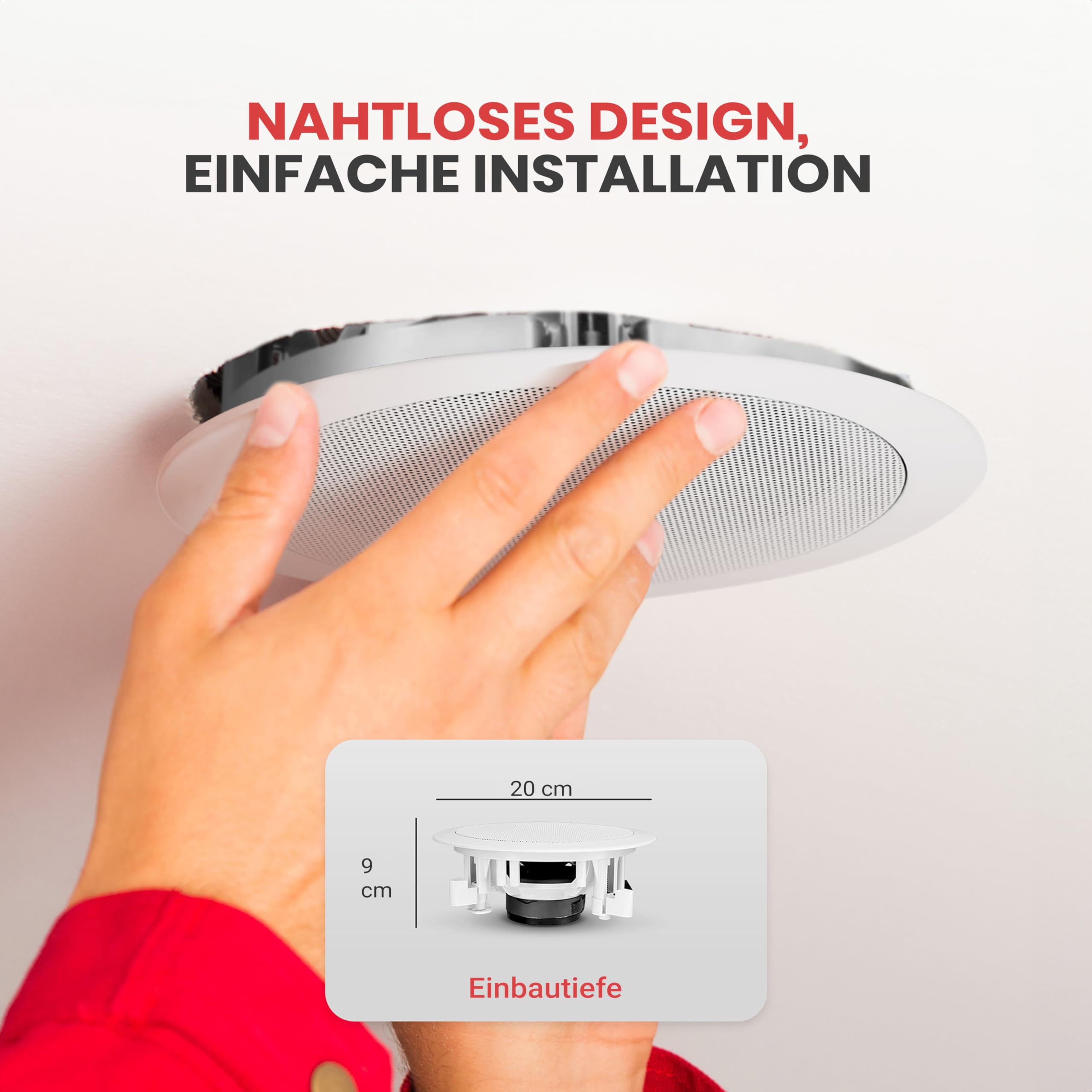 Pyle 20 cm Passiv Deckenlautsprecher Paar – 2-Wege Einbaulautsprecher für AV-Receiver & Verstärker, 8 Ohm Ceiling Speaker für Heimkino, Multiroom, Büro & Hintergrundmusik, Weiß