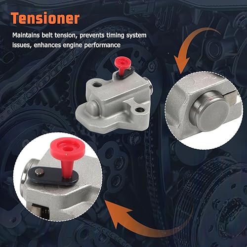 Miniatura 5 de Kit de cadena de distribución con 2 piezas de admisión y escape, piñón de engranaje VVT, compatible con piezas de repuesto de motor Kia Rio Forte5