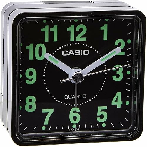 Miniatura 3 de Casio TQ-140-1EF TQ140 reloj despertador de cuarzo de viaje negro Números luminosos de las manecillas FW892HJT23T420742