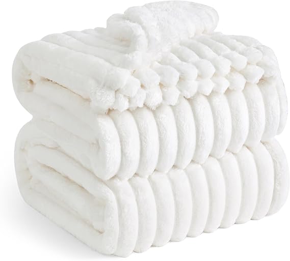 Bedsure Blankets Queen Size for Bed&Blankets Queen Size for Bed, White, 90x90 Inches