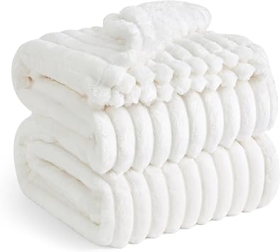 Bedsure Blankets Queen Size for Bed&Blankets Queen Size for Bed, White, 90x90 Inches