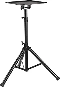 Amazon Basics Adjustable Height Portable Laptop Tripod Stand for Workstation, DJ Equipment, Projector, or Mixer, Black