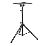 Amazon Basics Multi Purpose Height Adjustable Portable Tripod Stand for Workstation, Music, DJ, Projector, or Mixer, Laptop Compatible, Black