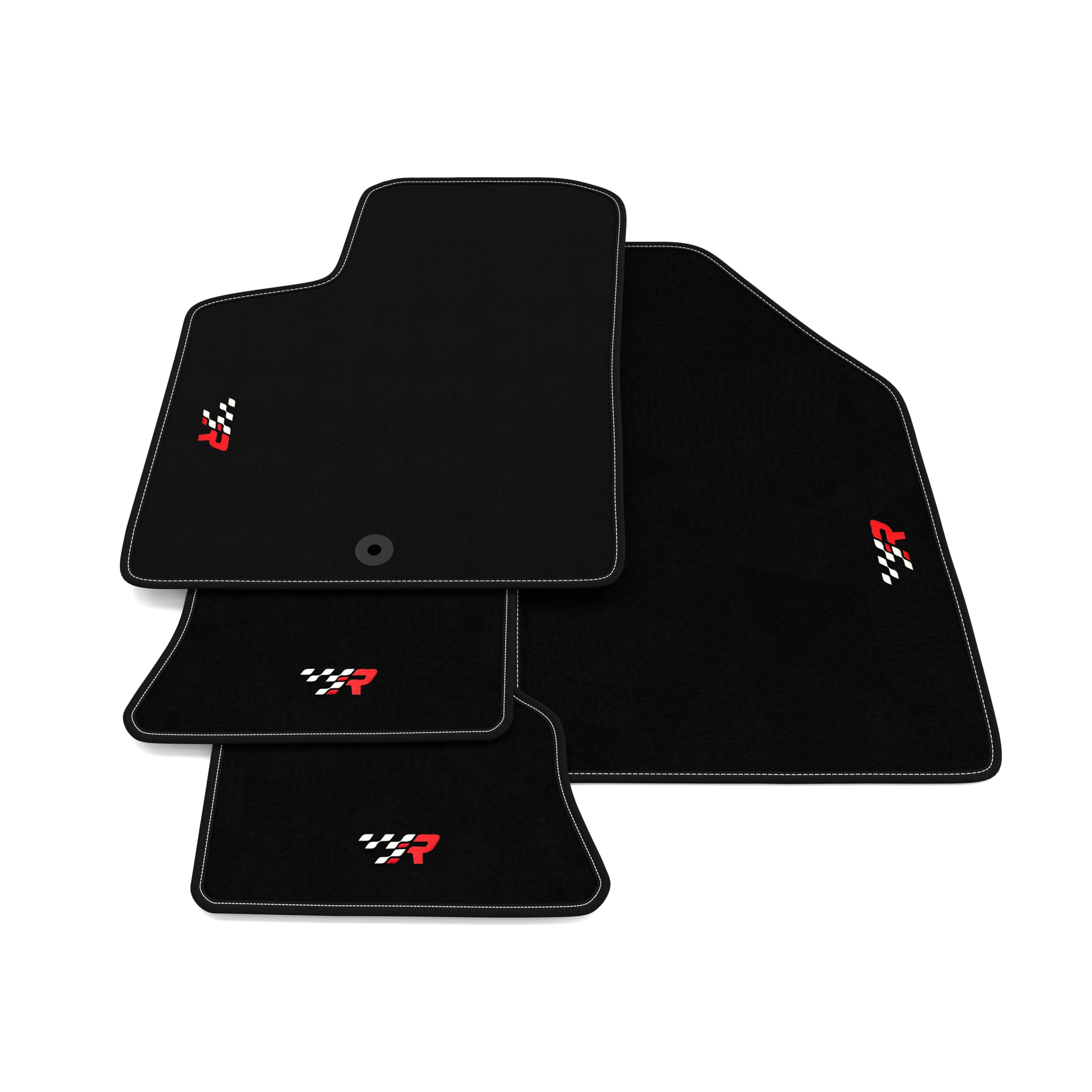 Set de Tapis de Voiture compatibles avec Bentley Continental GTC 2006-2011 | Tapis sur Mesure en Moquette, Broderie R Racing, sur Mesure
