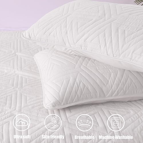 Miniatura 6 de Whale Flotilla Juego de edredón suave tamaño King para todas las estaciones, juego de ropa de cama de 3 piezas, colcha geométrica ultrasónica,