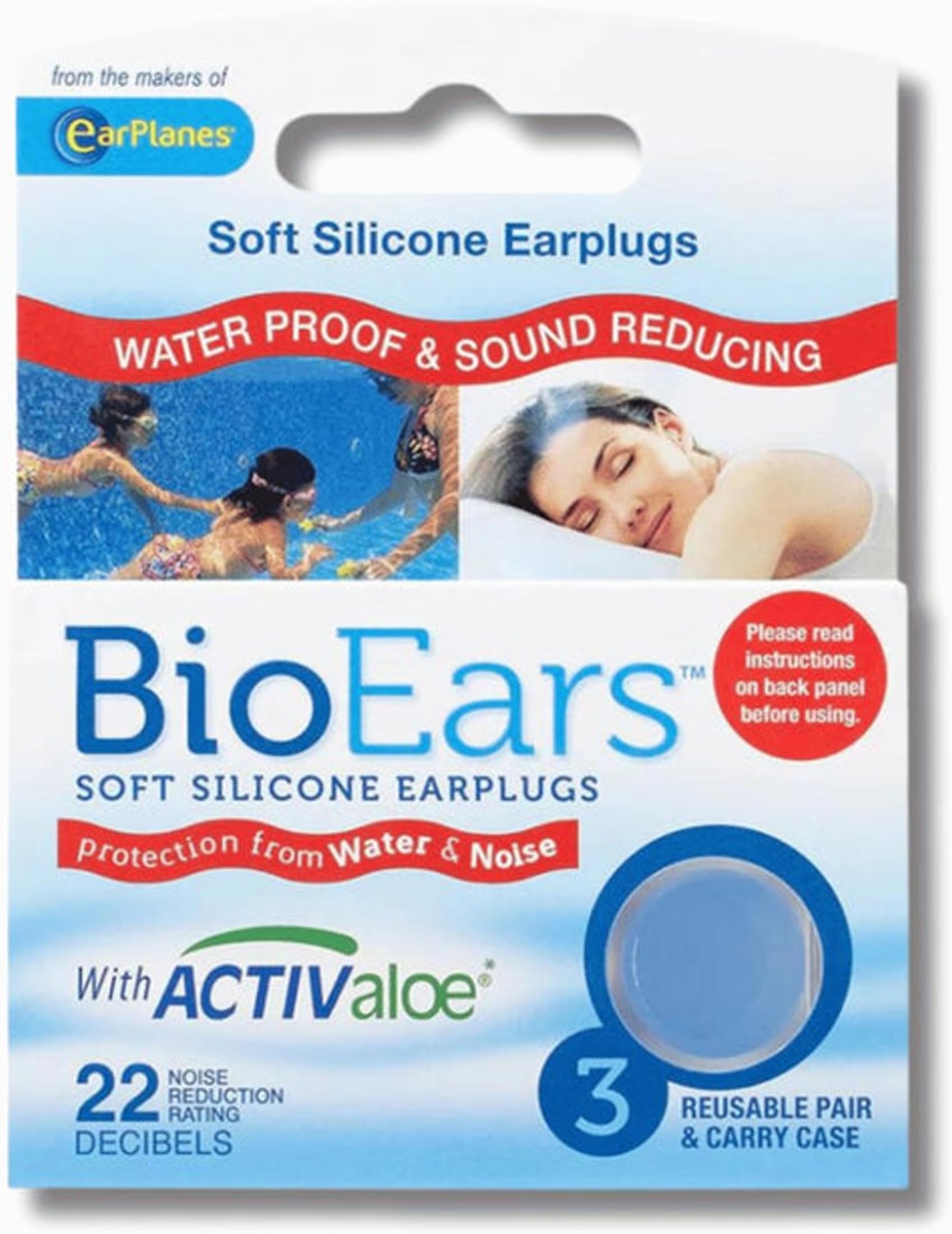 BioEars Soft Silicone For Waterproof & Sound Reducing Earplugs, Sleeping Earp...