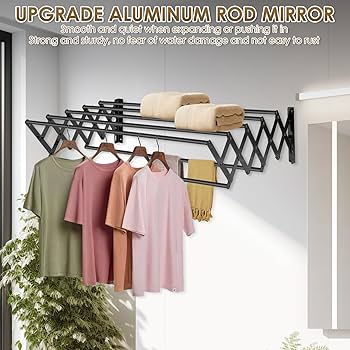 Mooche Wall Mounted Coat Rack Black, Left-Right Swivel Clothes Rail