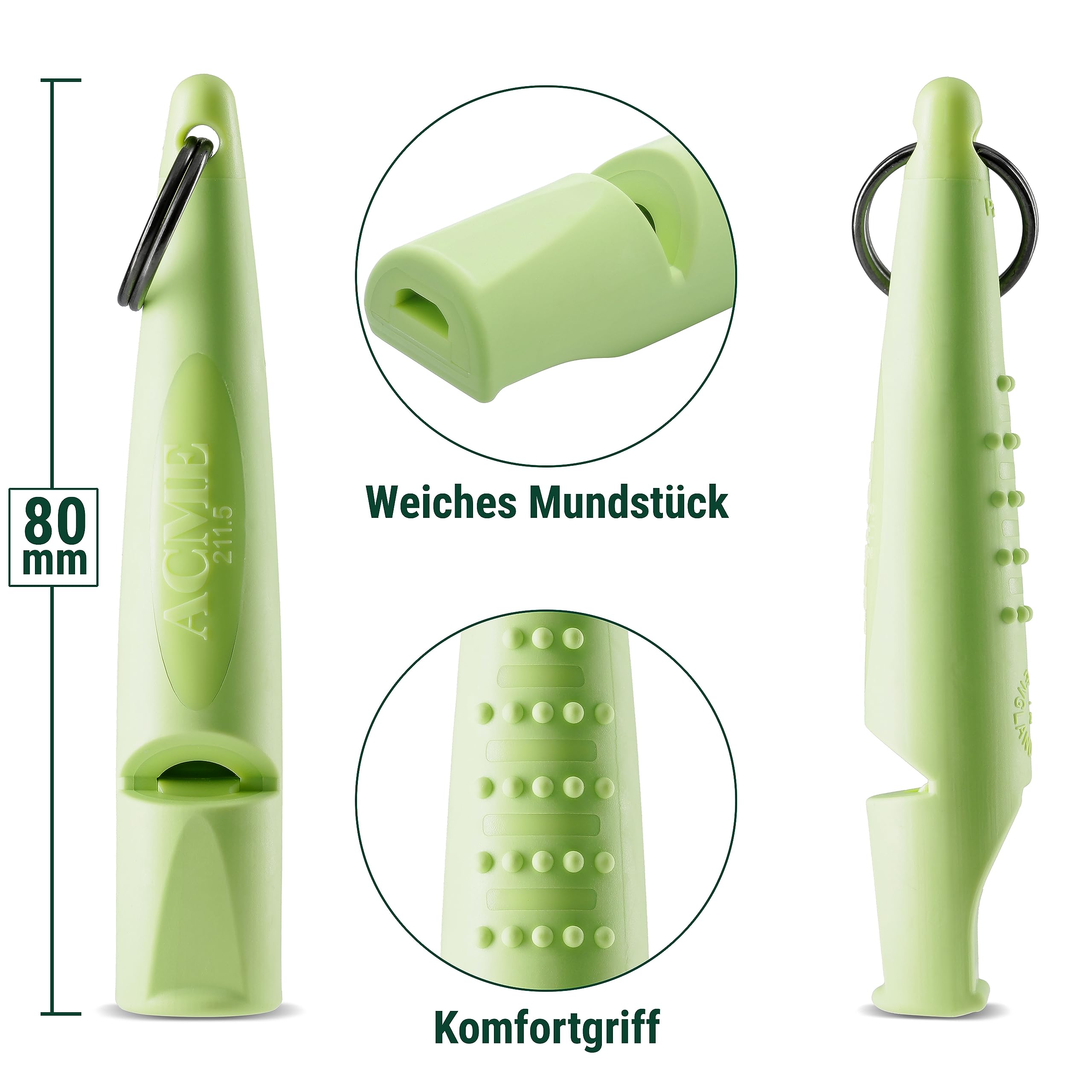 ACME, 210.5 Alpha Dog Whistle, Lime Green, Patented Sound Chambers with Controlled Sound Performance - Image 2