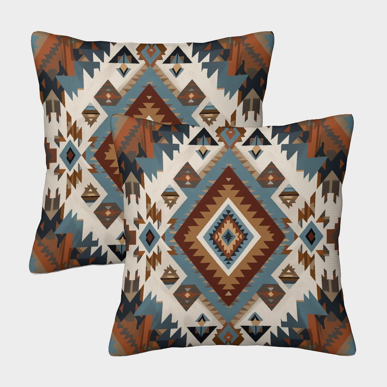 kaiyun 2 Pack Southwest Textile Patterns, Navajo-style Geometric Shapes Pillow Case 40x40cm 3D Printing Cushion Cover,home Decoration Sofa Cushion