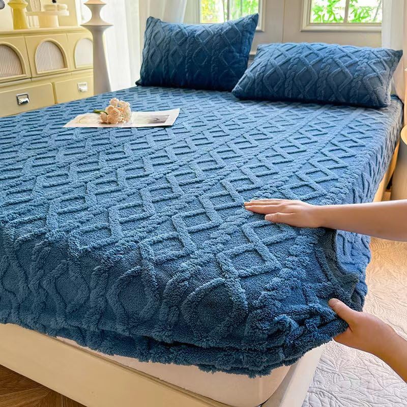 Sábana de invierno gruesa con bolsillo profundo de felpa suave ajustable