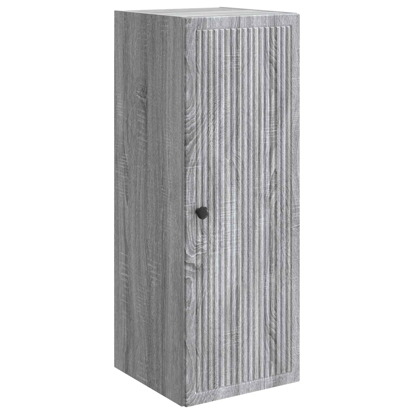 Armoire murale grise Sonoma 33 cm avec porte et 2 étagères amovibles