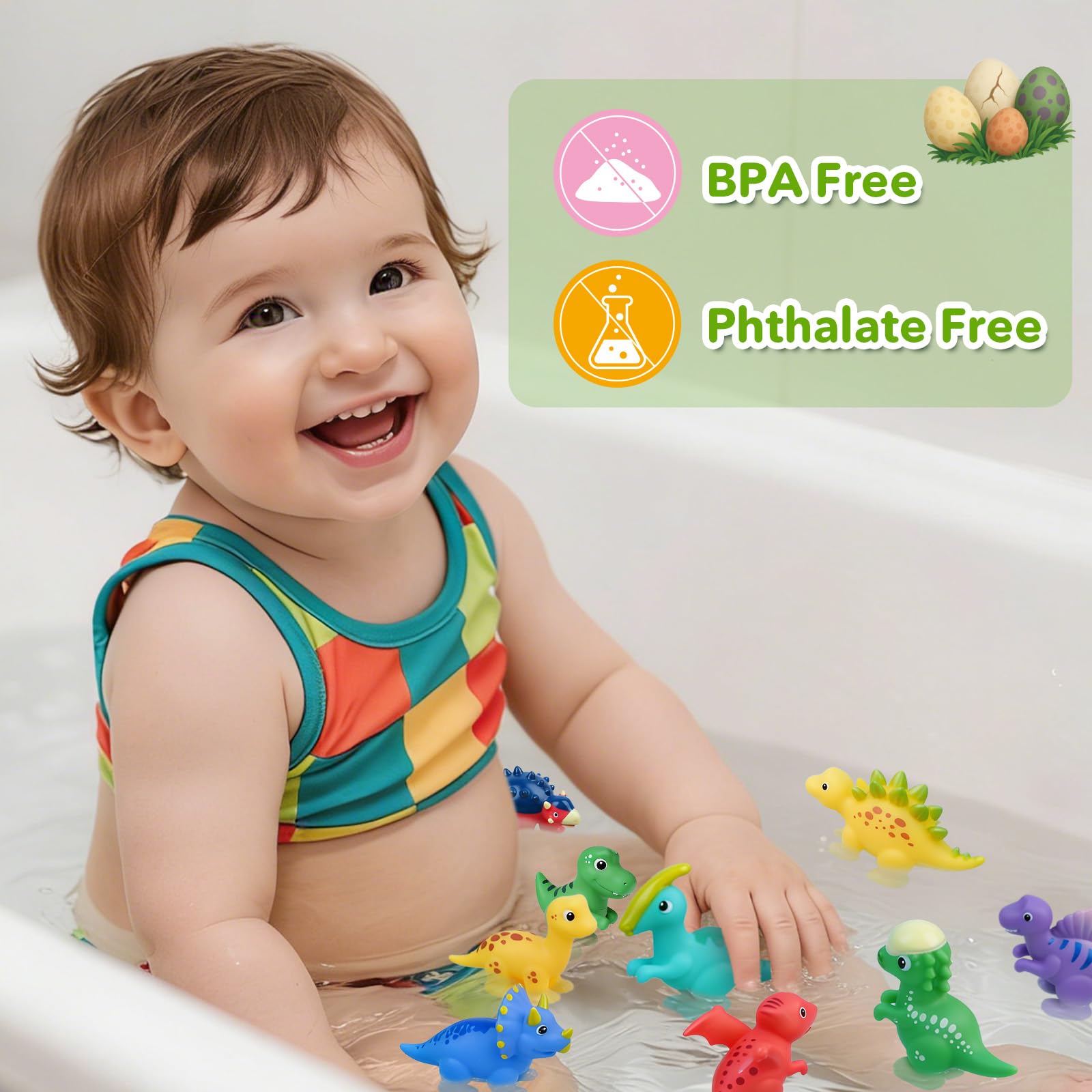 Dinosaur Bath Toys for Kids - Mold Free! -7