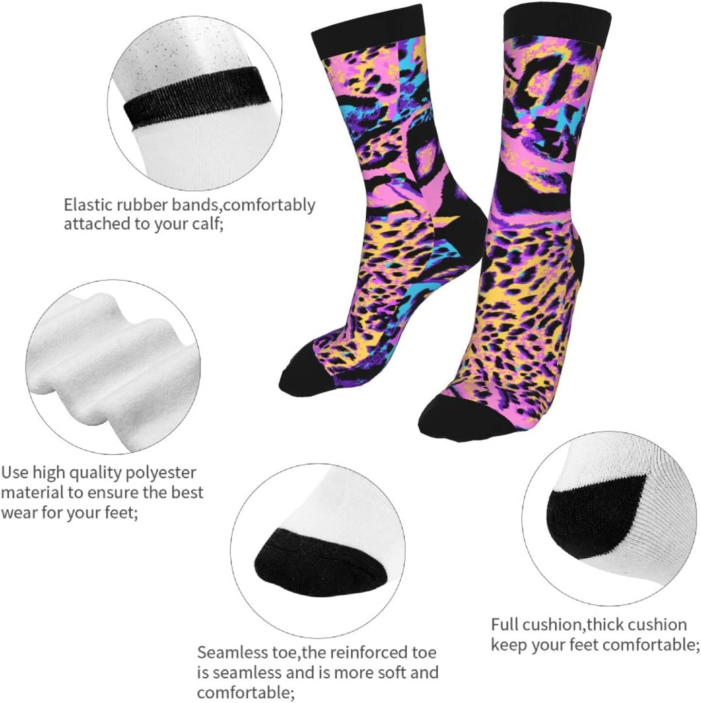 Funny Novelty Crazy Crew Tube Socks, Men'S Women'S Casual Dress Socks - Image 7