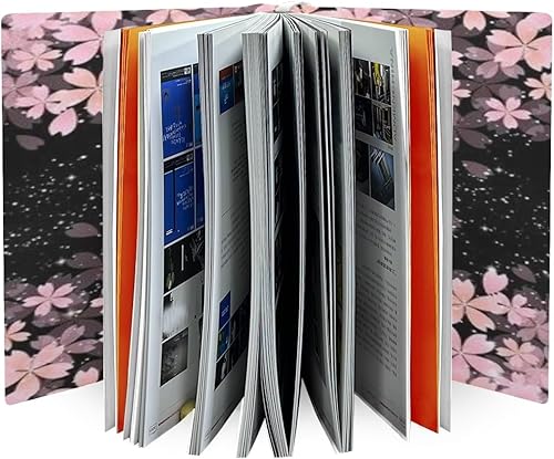 Miniatura 5 de Fundas de libro con diseño de flor de cerezo rosa, fundas elásticas para libros, lavables, duraderas, reutilizables, para libros de texto de tapa