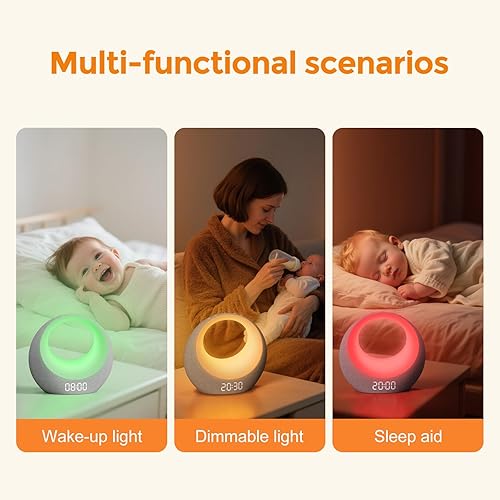 Miniatura 6 de Gianna Máquina de sonido para bebés Auto-calmante, grabación personalizable, 26 sonidos calmantes, 8 luces para el cuidado de los ojos, máquina de