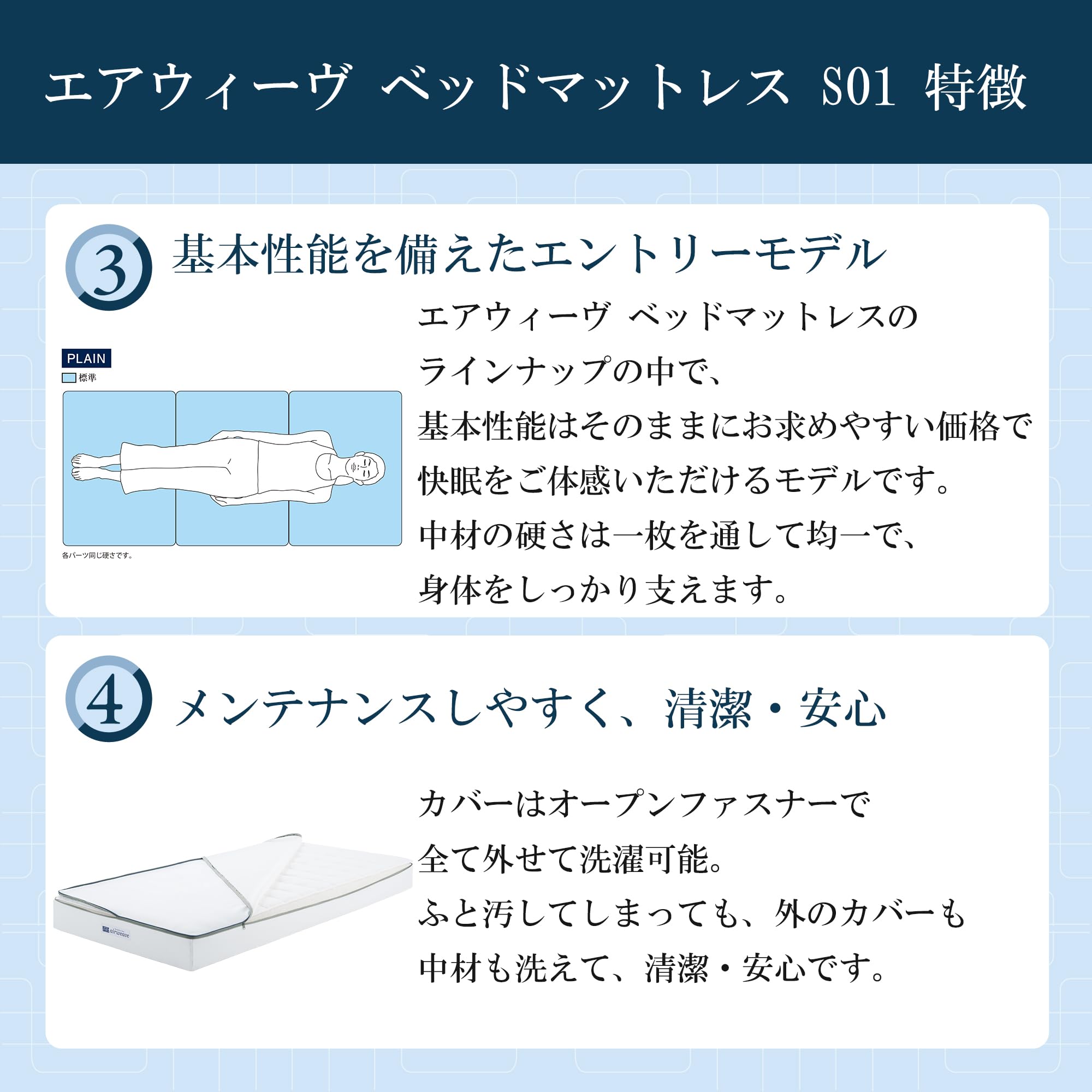 Amazon.co.jp: エアウィーヴ(airweave) マットレス クイーン S01