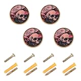 Kigai 4Pack Halloween Cabinet Knobs,Horror Style Skull Drawer Knobs -Cabinet Hardware Solid Kitchen Cabinet Knobs for Home, Kitchen, Bathroom Or Office