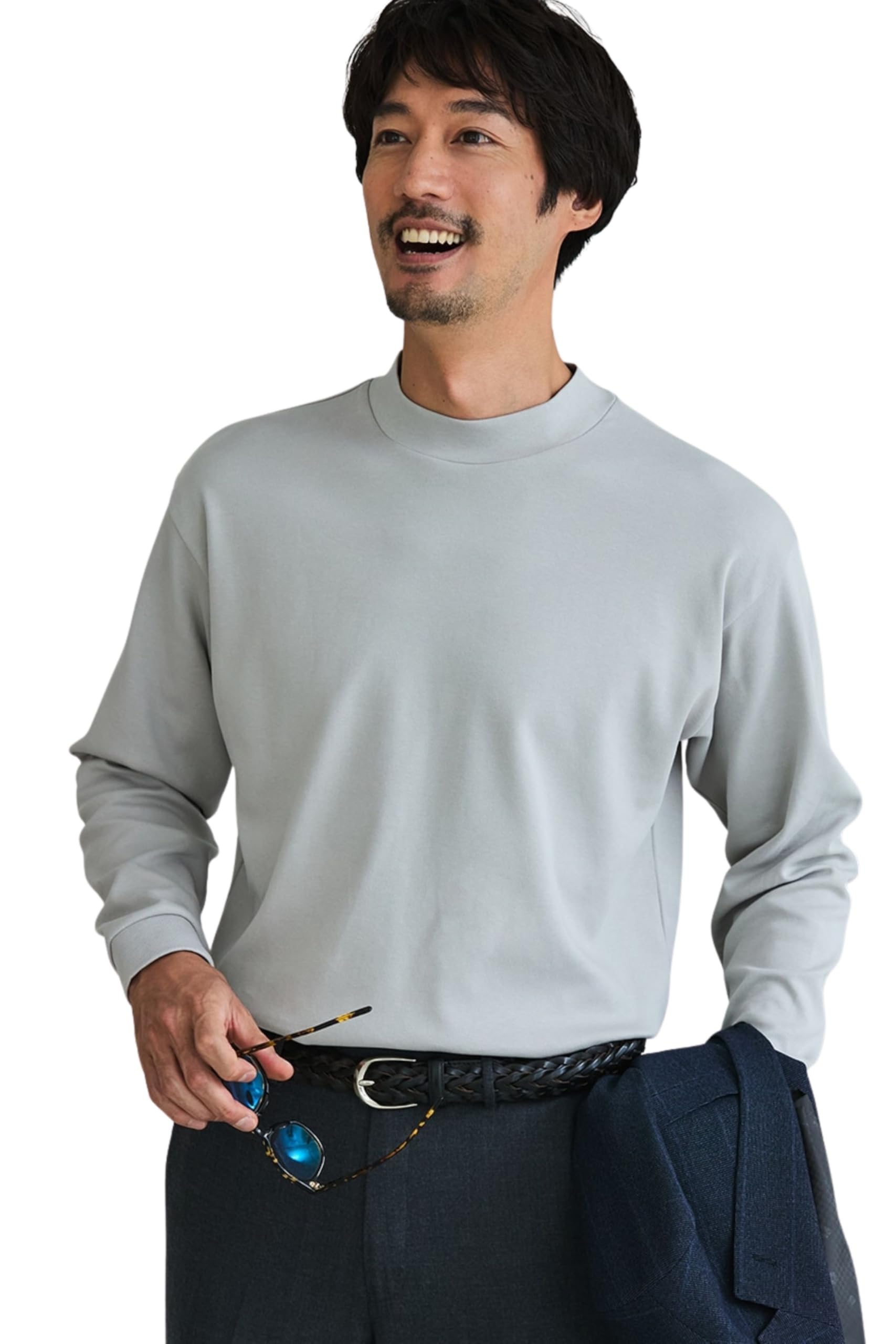 Amazon | 25AW モックネックTシャツ_68AUTY502LグレーS | T