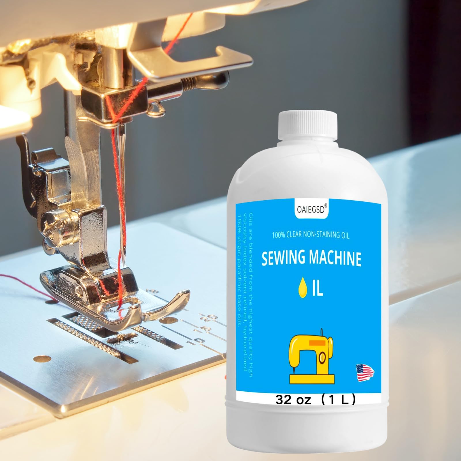 Aceite y lubricante para máquina de coser de luz fina de 4 onzas, aceite de máquina de coser comercial e industrial para lubricar partes móviles de maquinaria textil, accesorios para máquinas Serger