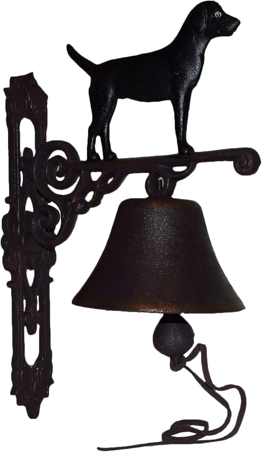 AB Tools Black Labrador Retriever Dog Bell Farm Cast Iron Sign Plaque Door Wall House