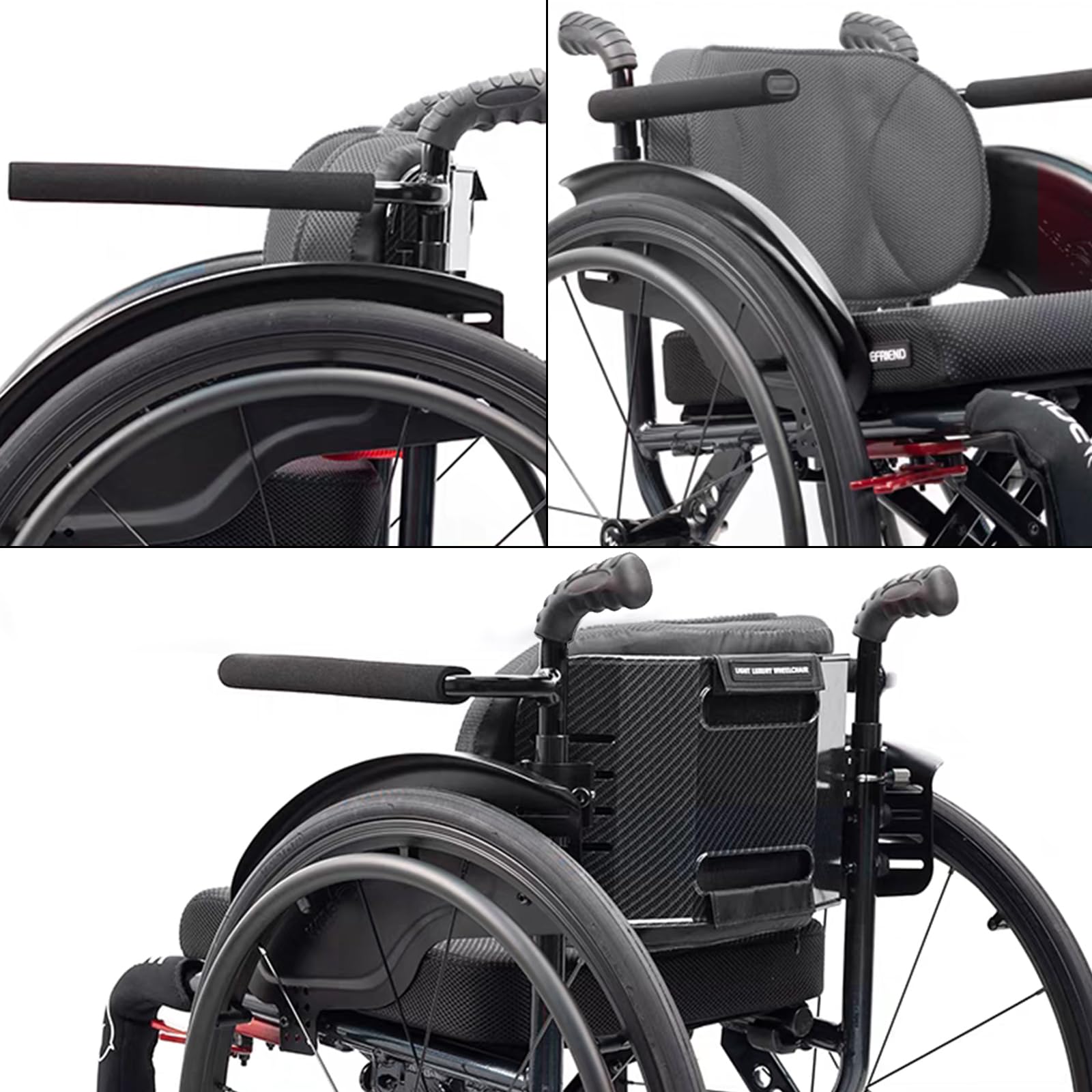 Carrozzina Leggera Pieghevole Carrozzina Leggera Pieghevole Carrozzina in Alluminio Carrozzina Sportiva Adatta per Adulti, disabili e Anziani(Seat Width 40cm,Red)