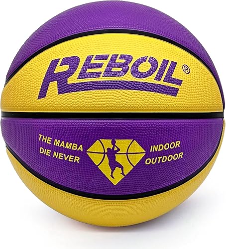 REBOIL Premium Grip Basketball (Size 3 Toddlers, Size 4 Kids, Size 5 Youth, Size 6 Women, Size 7 Adult)