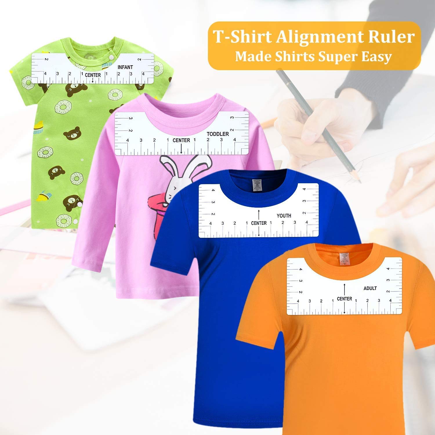 Amazon.co.jp: Tシャツ定規、シャツ印刷用Tシャツ位置合わせツール 