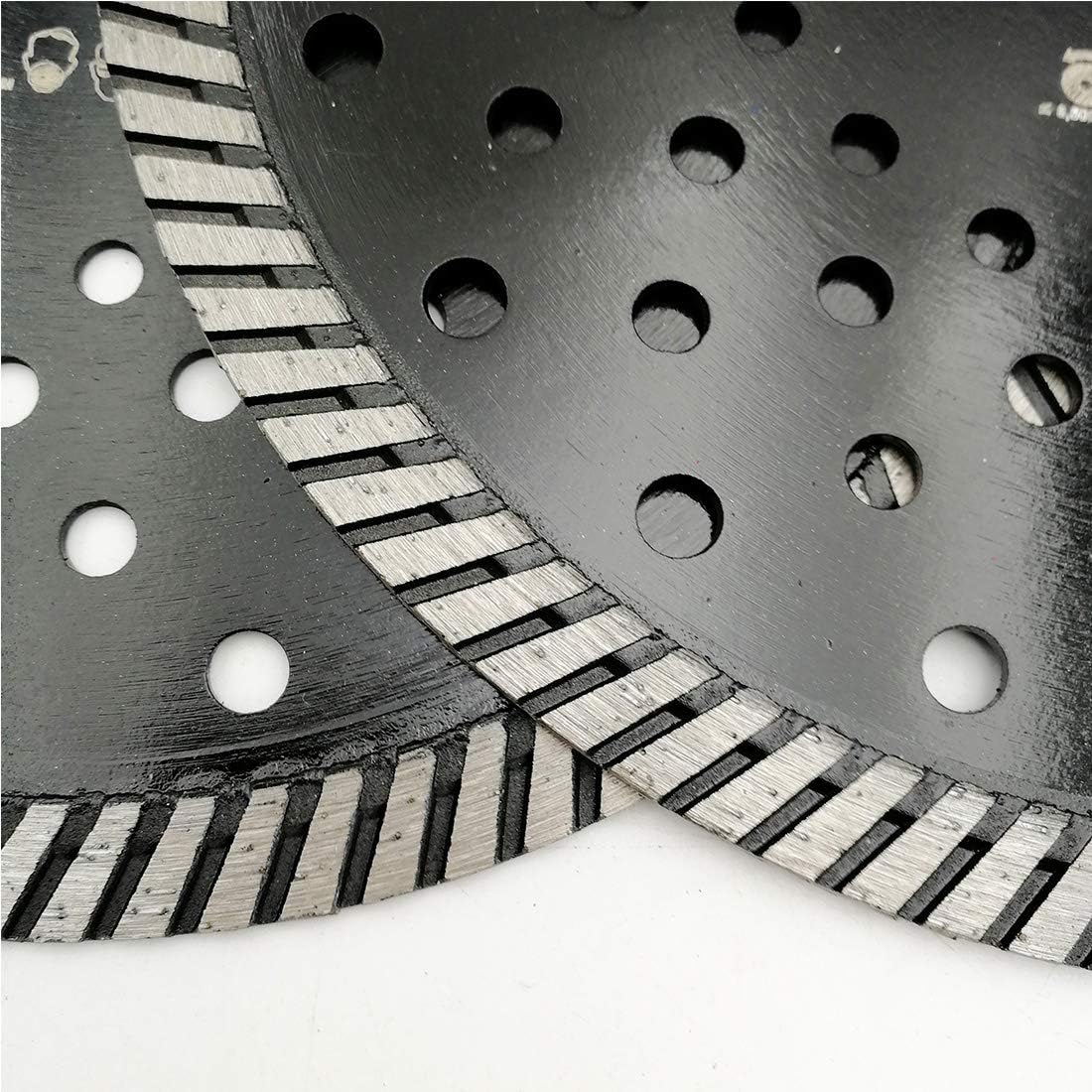 SHDIATOOL 7-Inch Diamond Narrow Turbo Saw Blade with Multi Holes Cutting Disc for Tile Granite Marble Concrete Pack of 2