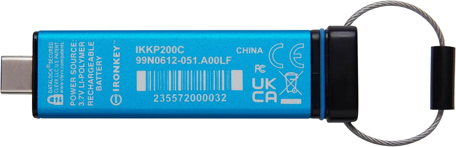 Kingston Ironkey Keypad 200 USB-C 256GB Encrypted Flash Drive | OS Independent | FIPS 140-3 Level 3 | XTS-AES 256-bit | BadUSB and Brute Force Protection | Multi-Pin Option | IKKP200C/256GB - Image 3