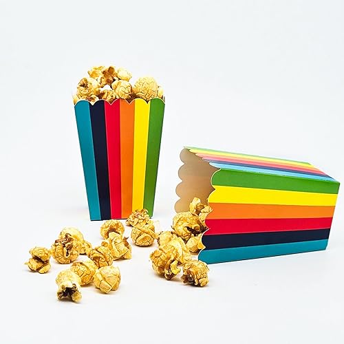 Miniatura 10 de WOPARTY Juego de 36 cajas rojas para palomitas de maíz, cajas de regalo de palomitas de maíz, contenedor de cartón abierto para suministros de fiesta