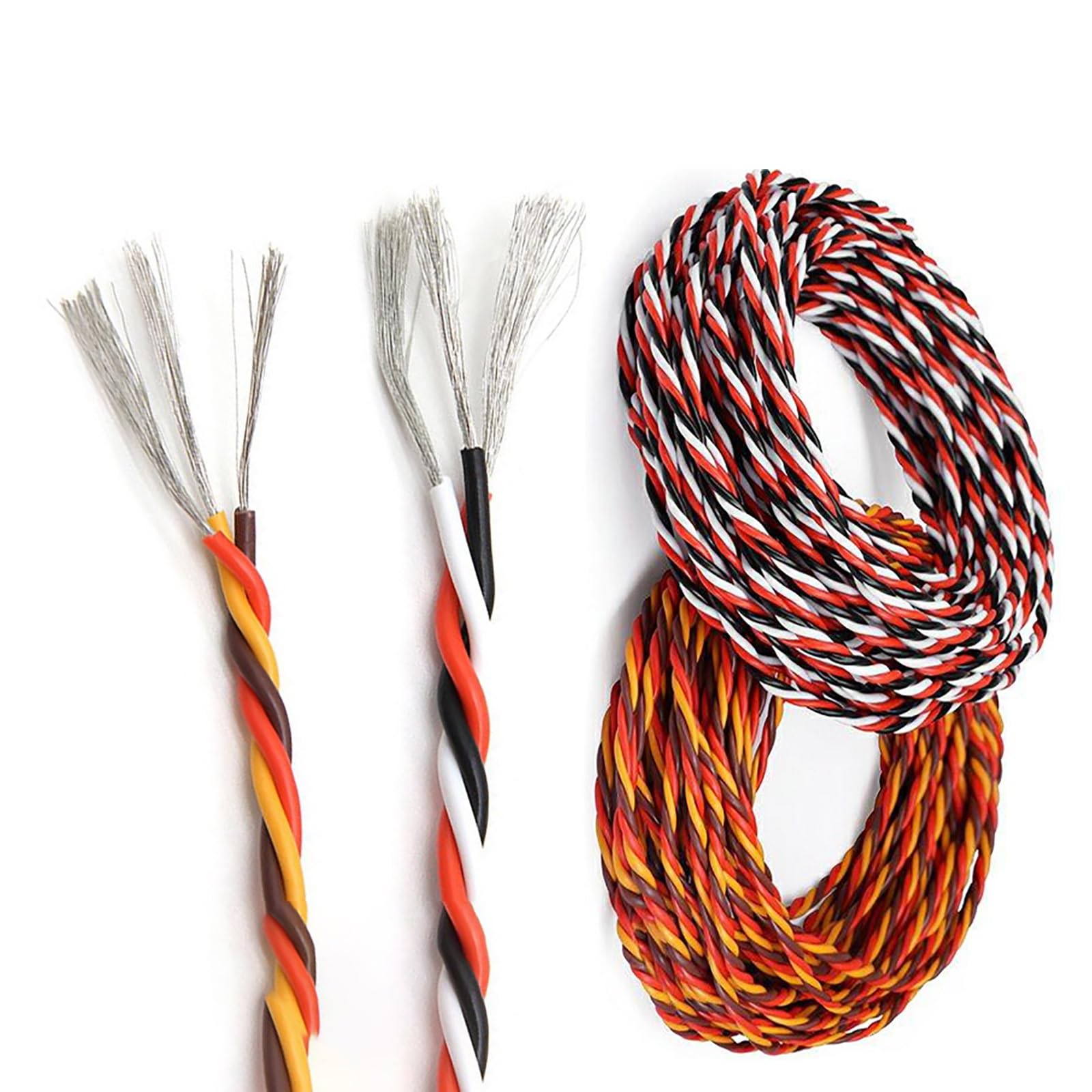 RC Servo Verlängerungskabel 26AWG 22AWG Verdrilltes Signalkabel Verzinntes Kupfer Silikonisolierung Flexibel Für Modellflugzeuge Autos Boote(Black-red-white(22AWG),300FT)
