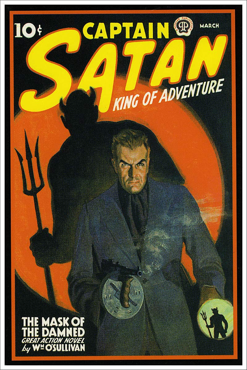 Amazon.com: Captain Satan Vintage Pulp Novel Cover Retro Art