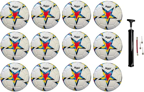 Biggz Molde de alta tecnología Starz Balón de fútbol tamaño 5 con bomba de mano