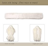 Vista 8 de Dikoaina Bufanda de piel sintética de invierno para mujer Blanco