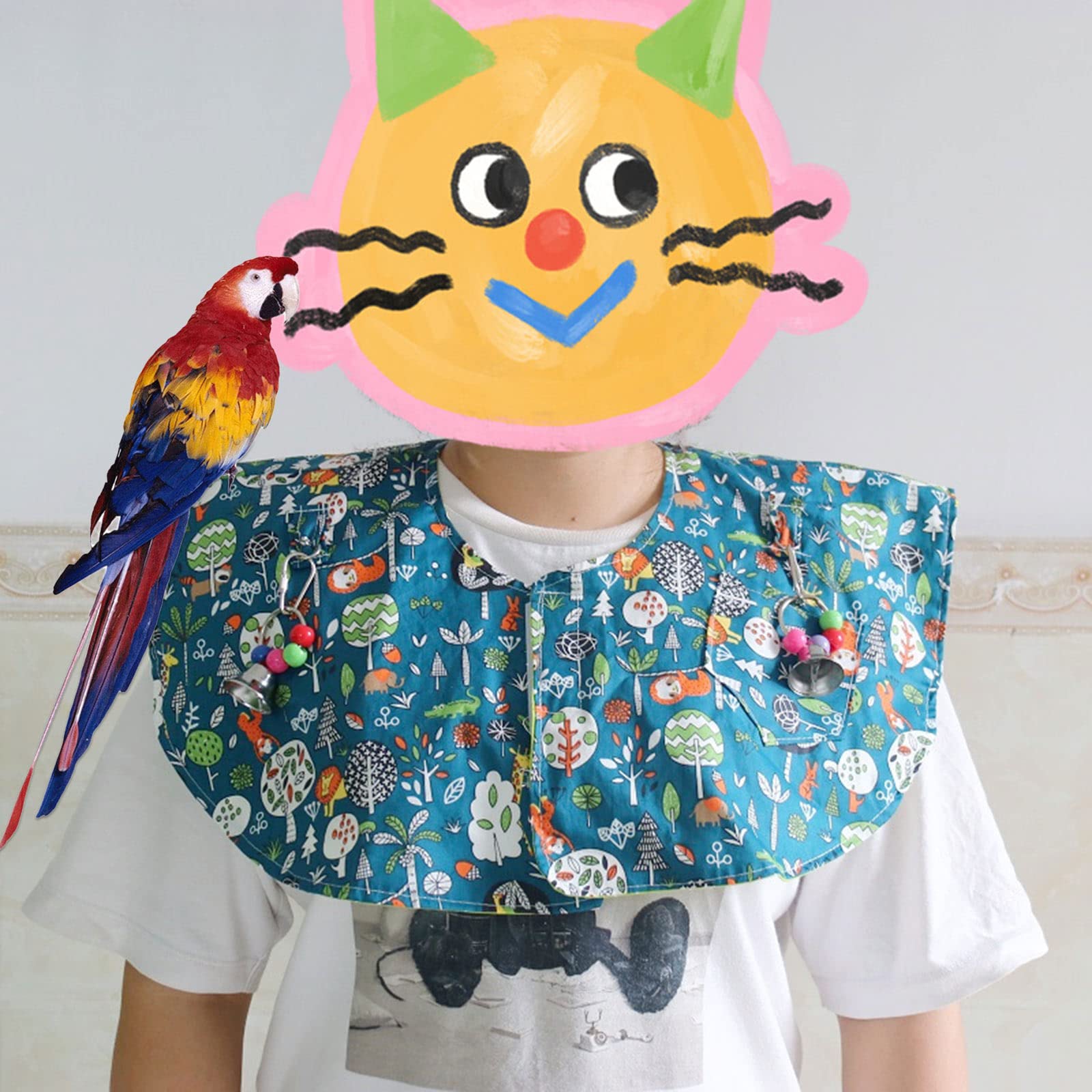 Acahhotxx Parrot Anti-Scratch Shoulder Protector Multi-Functional Shoulder for Protection Pad Diaper Shawl for Small Birds Parrot Anti-Scratch Shoulder Cape