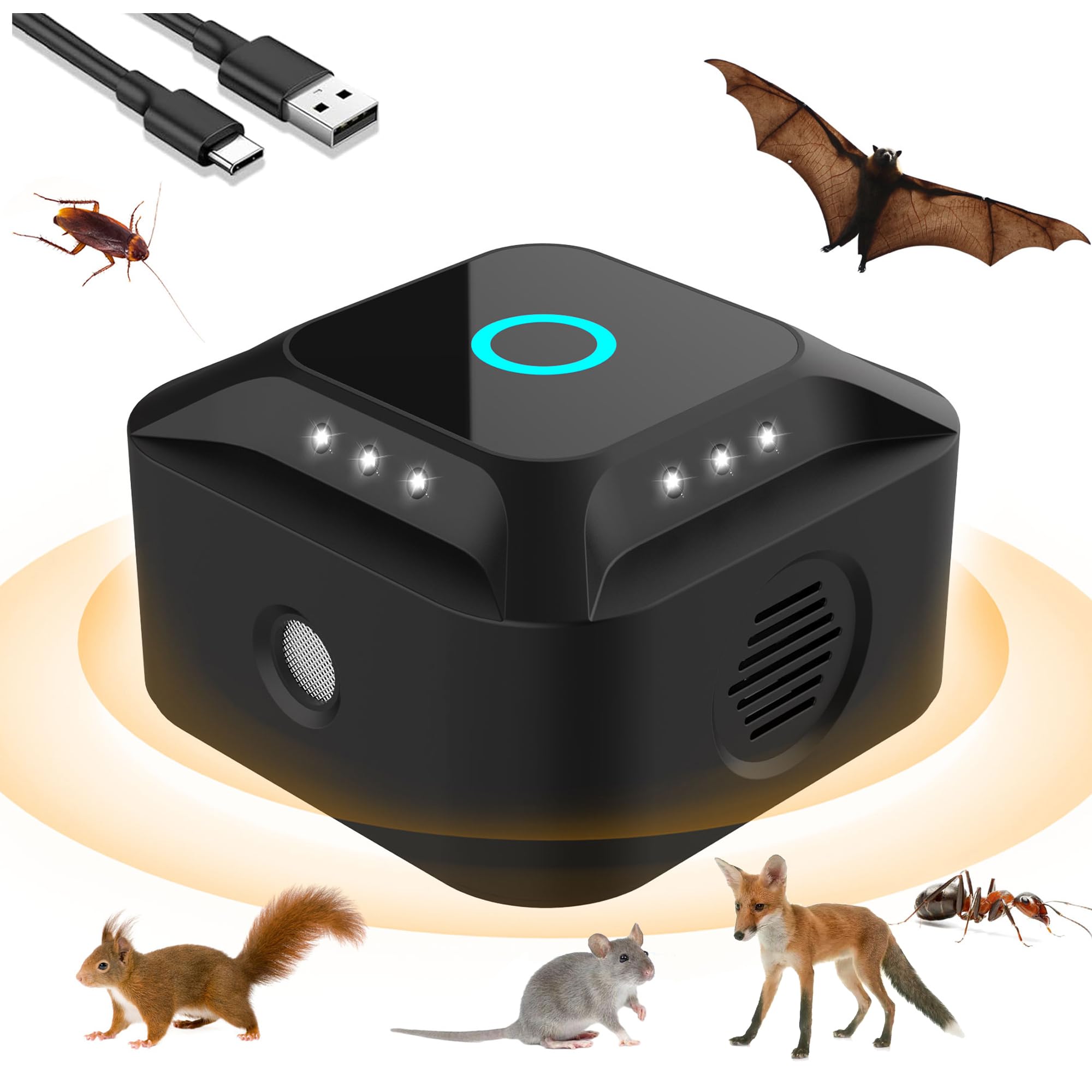 Tiptop Home Ultrasons Souris à Ultrasons Et Rats 360