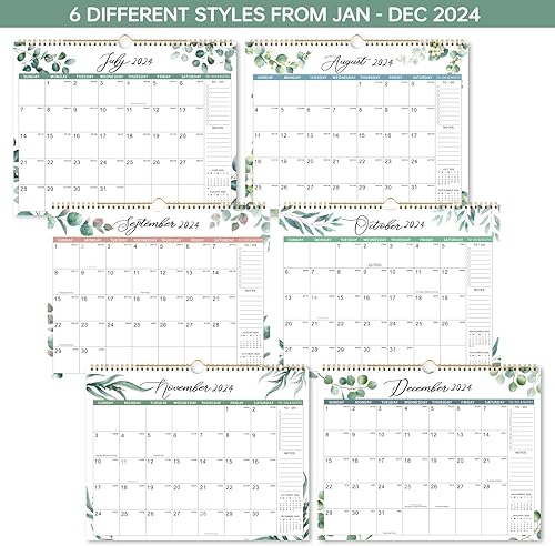 Miniatura 3 de Calendario 2024  enero 2024  diciembre 2024, calendario de pared de 12 meses, 15 x 11.5 pulgadas, encuadernación de doble alambre + gancho para