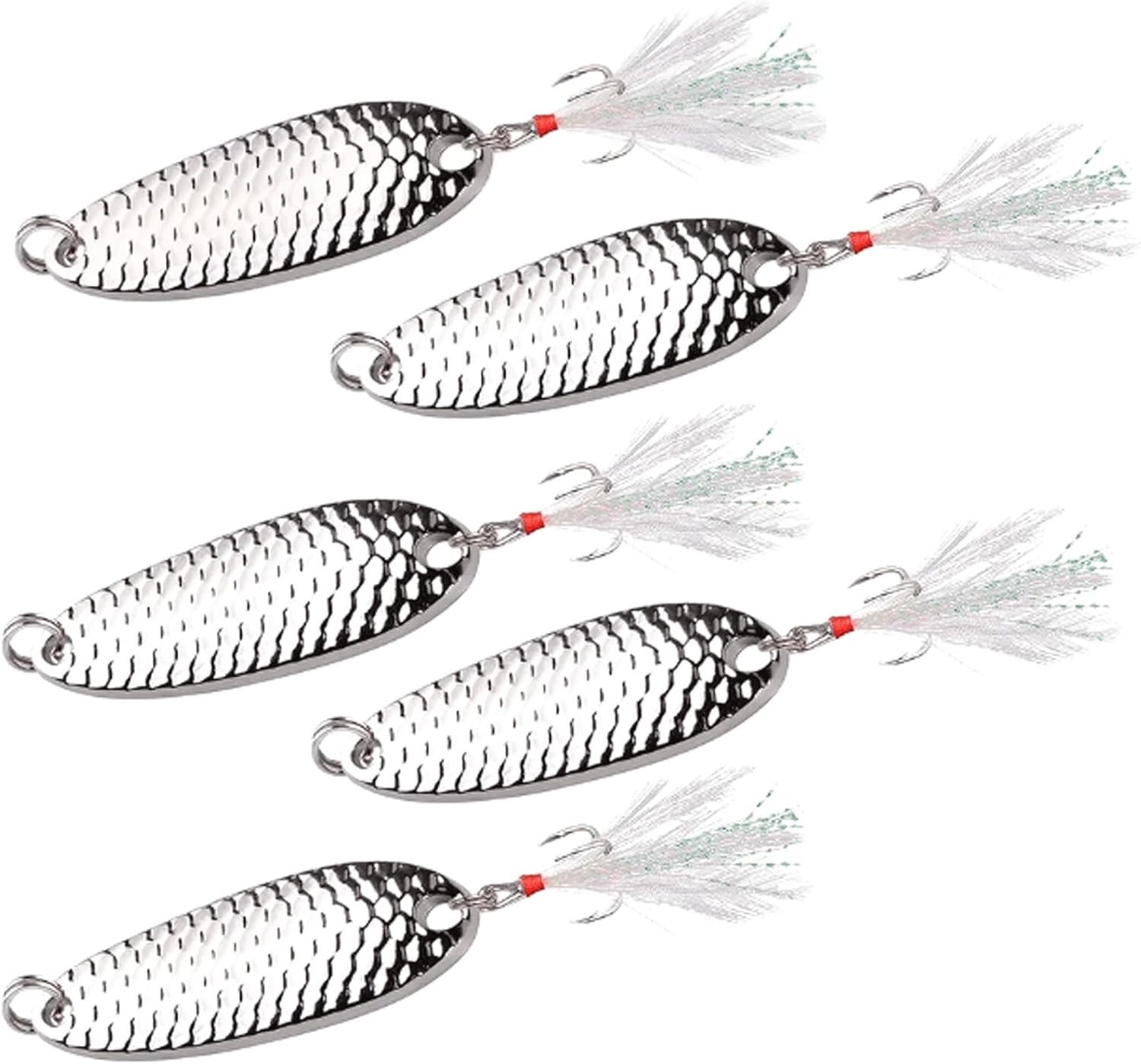 5 Pcs Metal 15g Colorful Fishing Bait Wobbler Spinnerbait Spoon Artificial Bass Hard Sequin Paillette Metal Steel Hook Bait