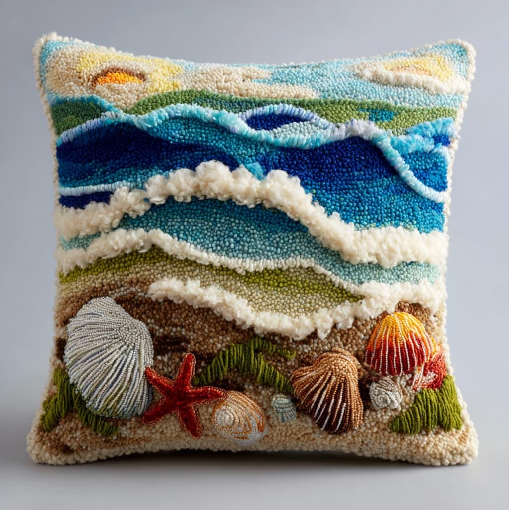 AxiangziK Latch Hook Needlecraft Pillow Kit,Shell