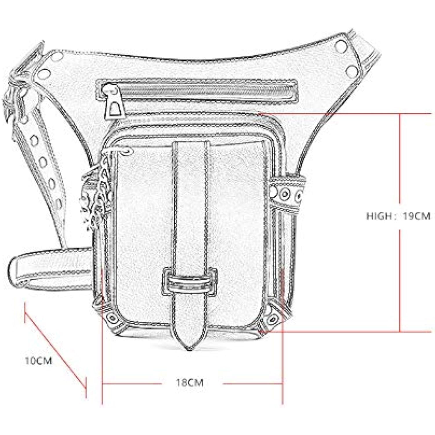 Pernera Moto Bolsa for Pierna, for Muslo, Riñonera for Mujer, Cartuchera for Motocicleta, Cinturón for Cadera, Funda De Cuero for Hombre, Cruzada