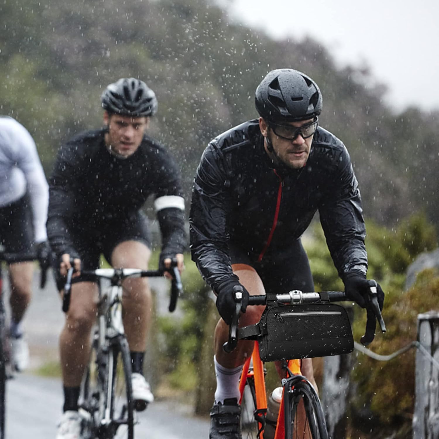 Bike Handlebar Bag Large-Capacity Bike Crossbar Front Bag Waterproof Bicycle Basket Frame Bags for Road Mountain Bicycle Outdoor Cycling Travel Hiking