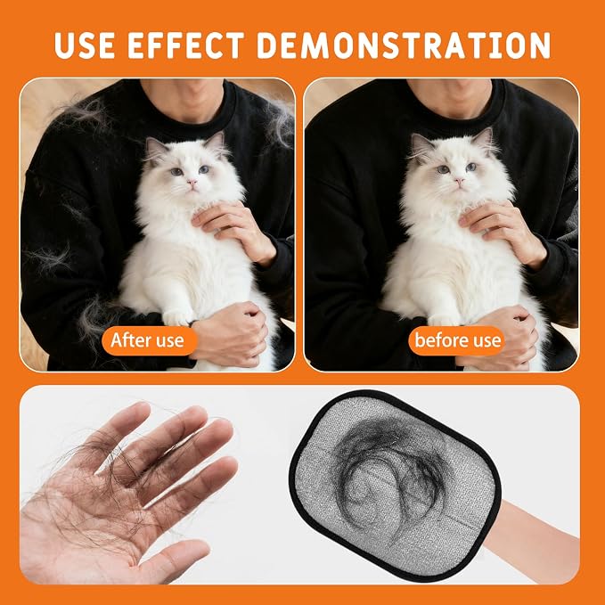 Guantes electrostáticos para eliminar pelo de mascotas (2 piezas) miniatura 4
