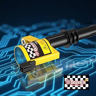 Bravex 8 Pack Straight Boot Ignition Coils 15% More Energy F-150 for Ford Lincoln Mercury V8 V10 4.6l 5.4l 6.8l Compatible with DG511 C1541 FD508-Upgrade (Yellow)